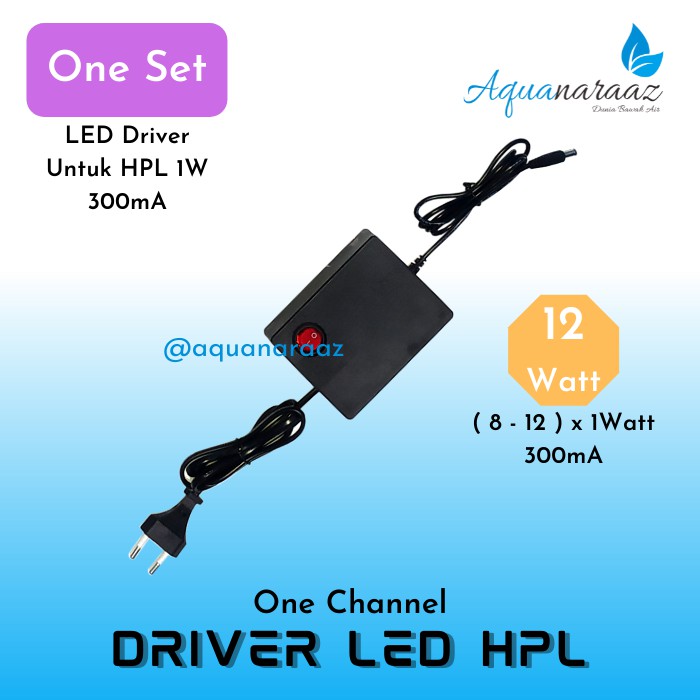 LED Driver 8 - 12 x 1Watt 300mA LED Driver Lampu Aquascape HPL Driver HPL 8 Watt - 12 Watt