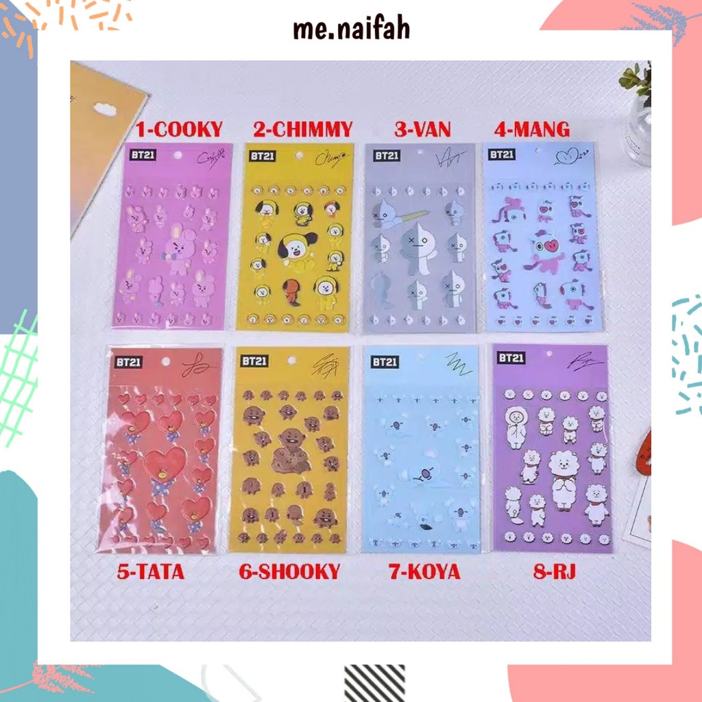 

STICKER BUJO DIY KPOP BT21 READY STOK