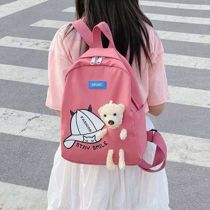 TAS RANSEL SEKOLAH ANAK LAKI DAN PEREMPUAN / RANSEL BACKPACK CEWEK COWOK TAS FASHION MODEL BONEKA TEDDY BEAR S-91415