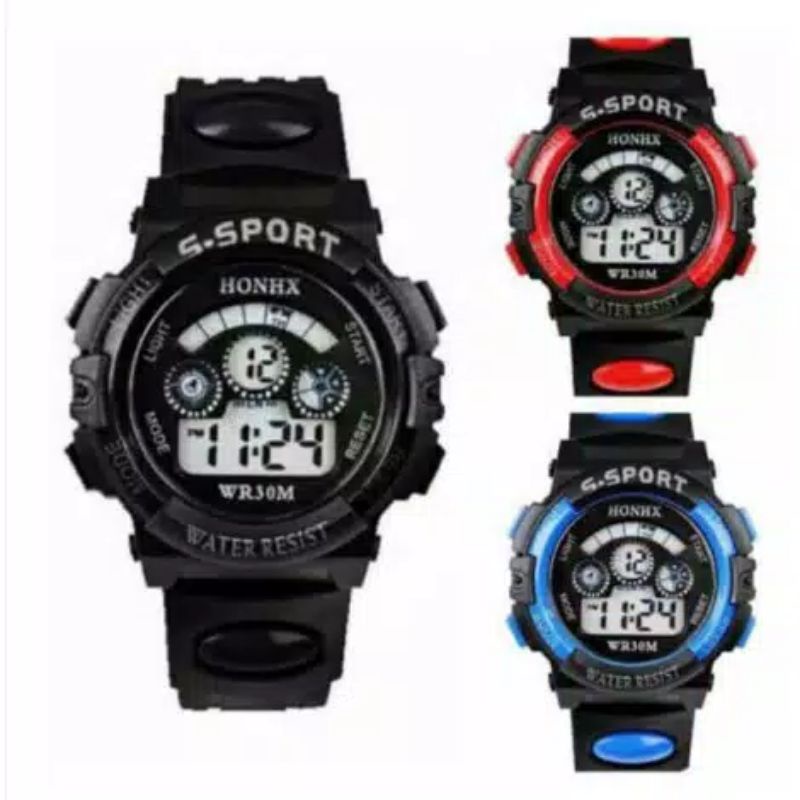 JAM TANGAN RUBBER S-SPORT DIGITAL FASHION LED IMPORT GROSIR MURAH