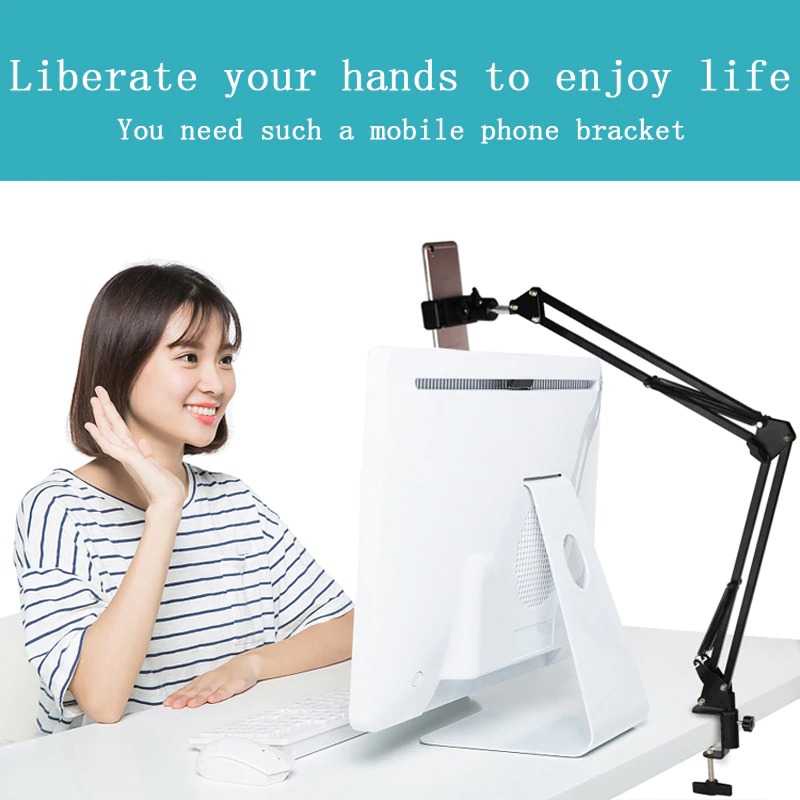 (1005 BARANG ORI) TaffSTUDIO Smartphone Holder Suspension Boom Scissor Arm Stand - NB-35