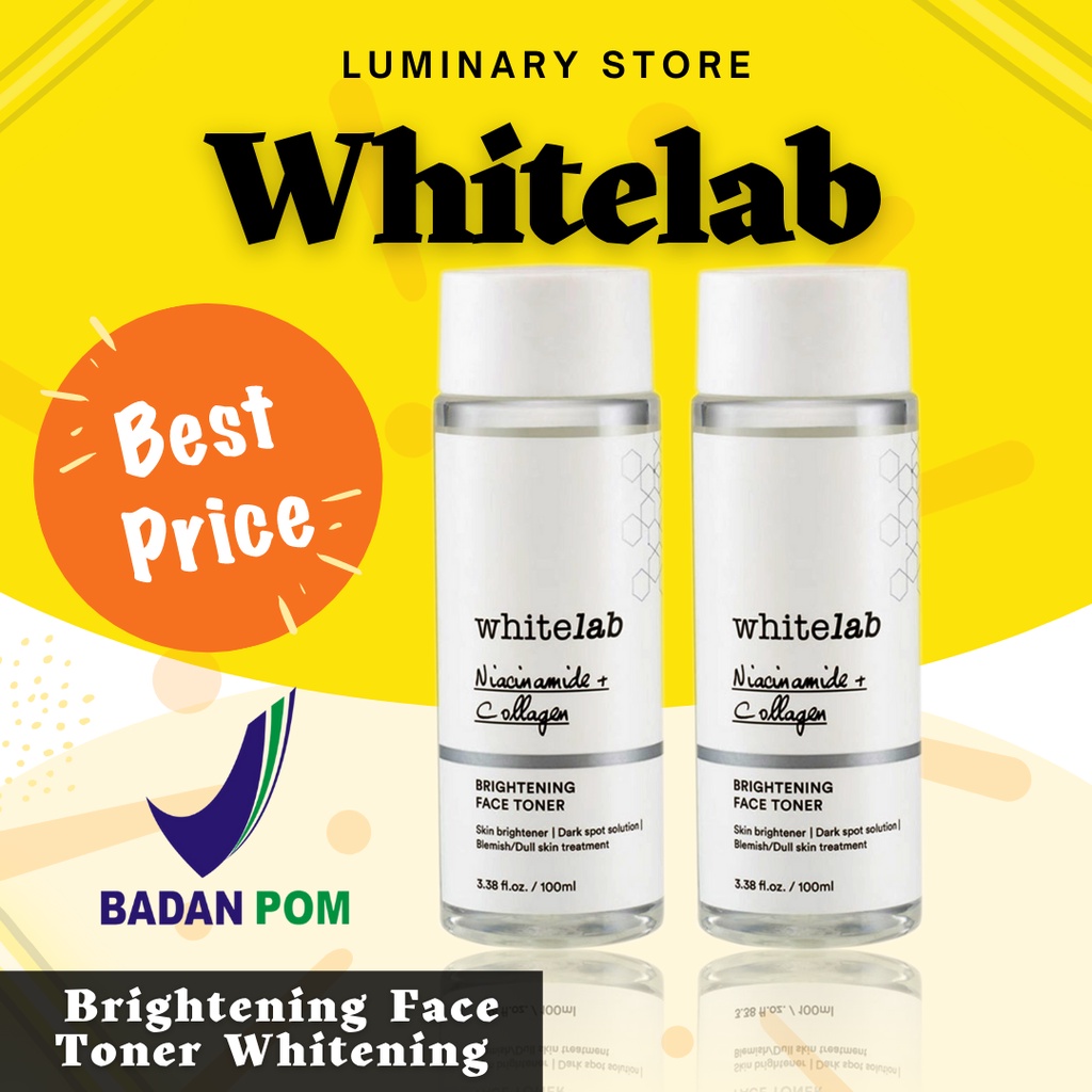 Whitelab Brightening Face Toner Whitening Perawatan Kecantikan Wajah Moisturizer Pelembab Muka BPOM