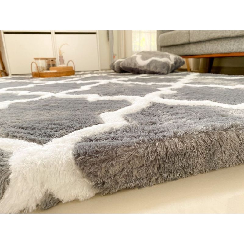 Surpet [kasur karpet] Bulu Empuk Maroc Abu - Gian Karakter