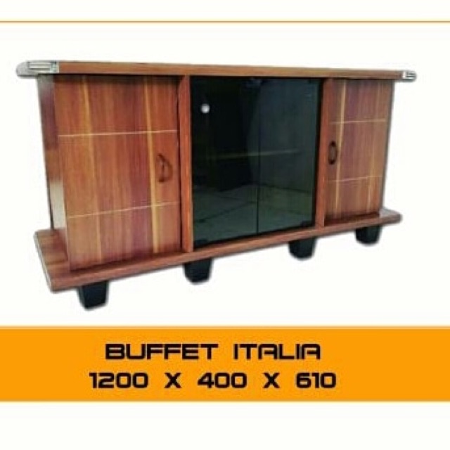 buffet tv kaca kayu