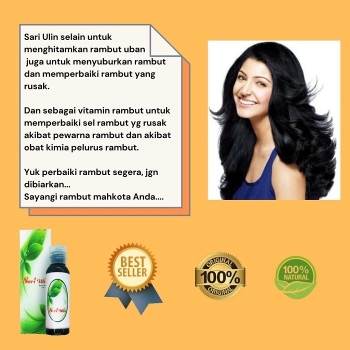 Minyak Rambut Uban Sari Ulin Hilangkan Uban Secara Alami - Minyak Uban