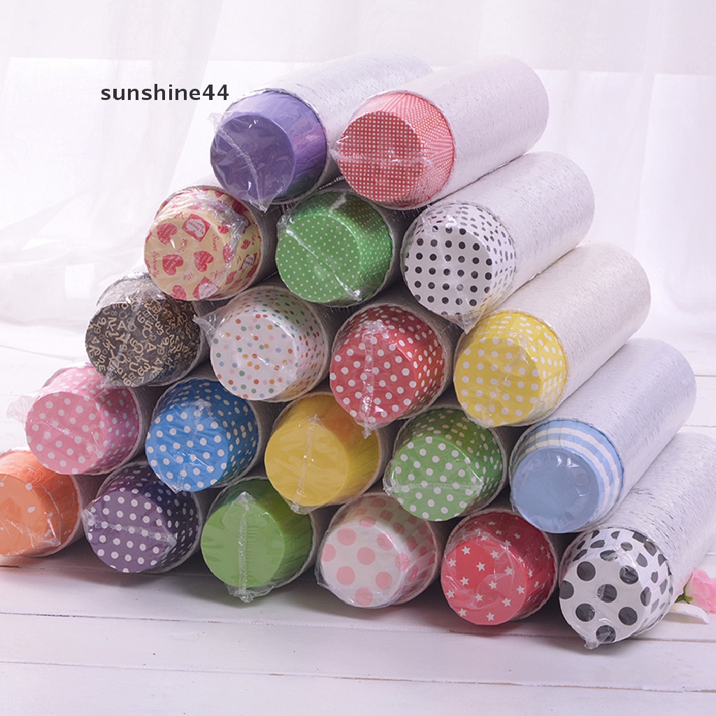 Sunshine 100pcs Kertas Cetakan Cupcake / Muffin Warna Acak