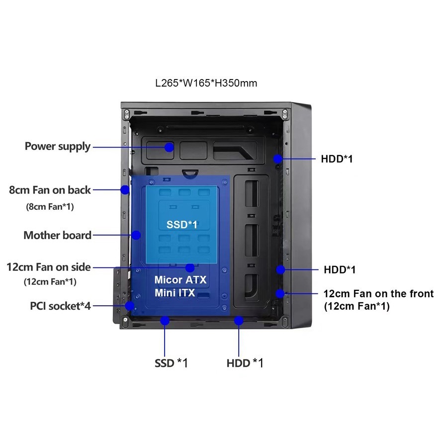 Alcatroz Azzura Neox with PSU 225W