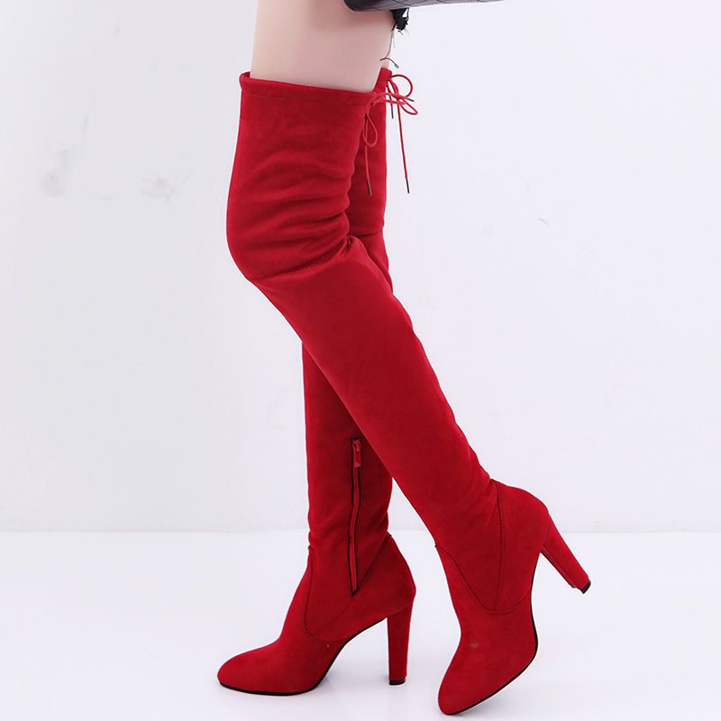 Winter Overknee Boots suede Boots Selutut Wanita