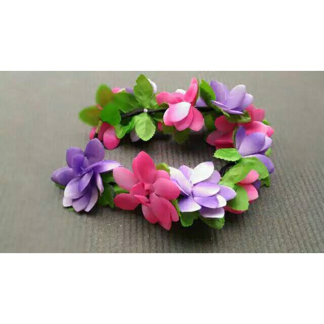 grosir   Isi 6 PCS Flower crown KARET /bandana bunga/bando mermaid/bandana karet