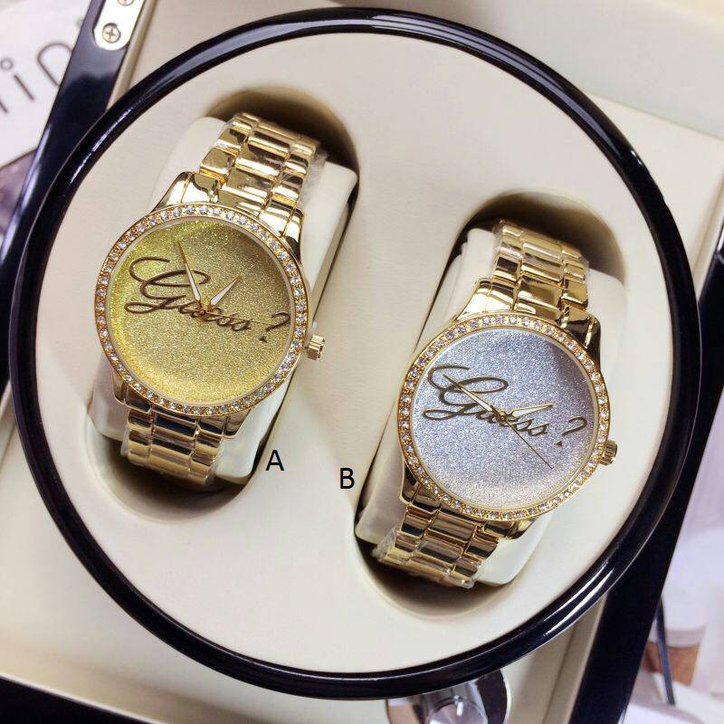 JAM TANGAN FASHION GUESS RANTAI GOLD PLAT GUESS // GOLD #GS001#