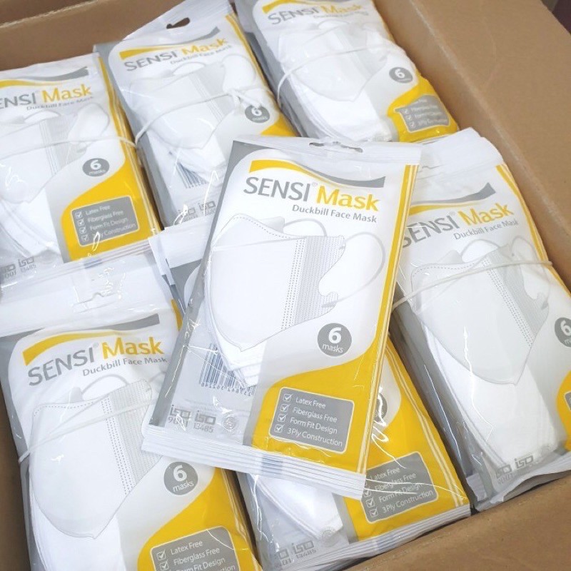 MASKER DUCKBILL SENSI MASKER MEDIS SENSI 6Pcs/Pack & SATUAN REPACK