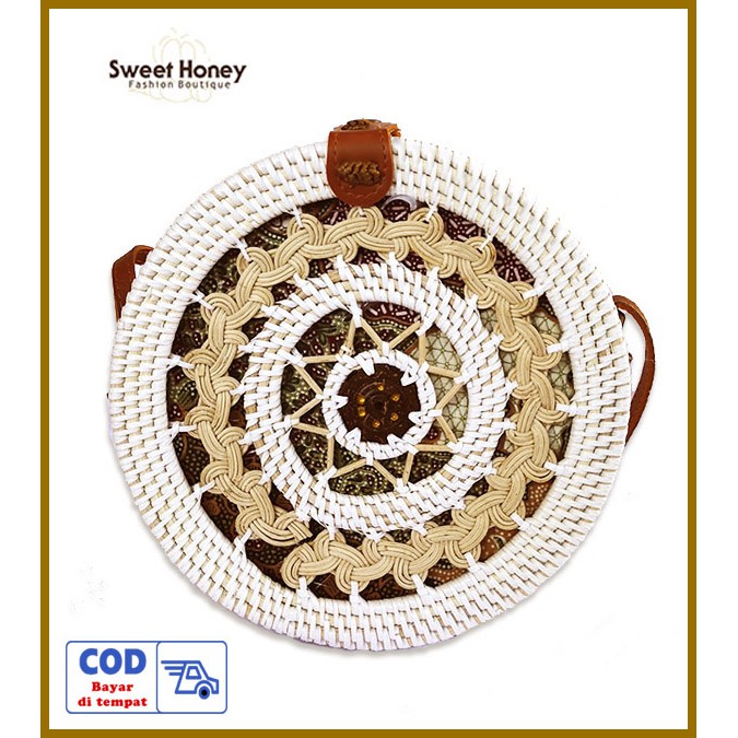 Sweet Honey ~ Grosir Tas Rotan Bali Gendit Rotan Bali Rattan Bag Gendit [Bisa COD Bayar di tempat]