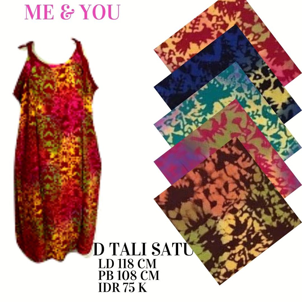 Daster Batik Alvin Tali Satu 2 Yukensi  Cantik Santung Adem 5 Varian Warna Murah