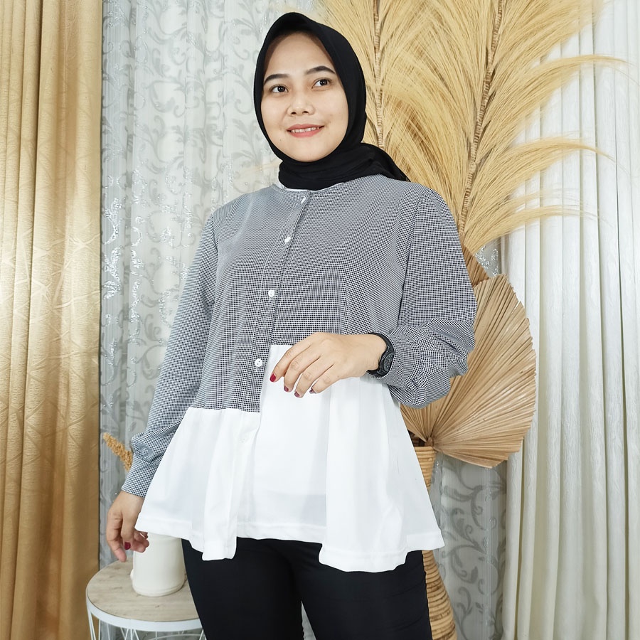 ATASAN LISTYFA KOTAK BLOUSE WANITA GL FASHION