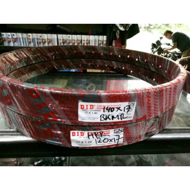 Paketan Velg 120-17 dan 140-17 Original Besi DID Hitam