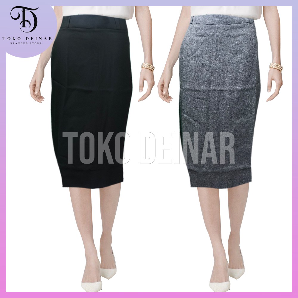READY Rok Span Kerja Pendek Kantor 7/8 / Sepan Di Bawah Lutut Formal Hitam / Abu S M L XL / 7 per 8 