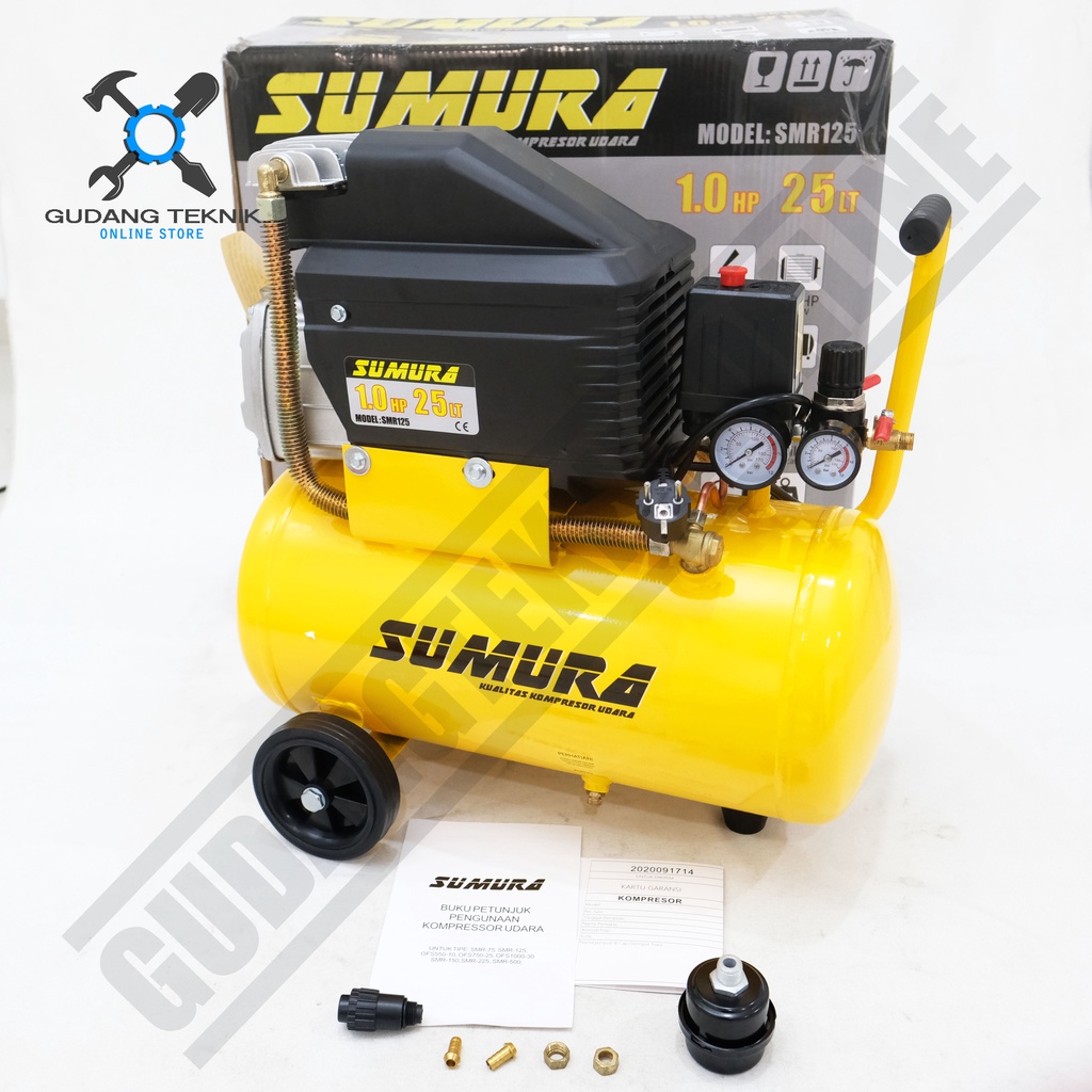 Kompresor Angin SUMURA SMR125 / Air Compressor SUMURA 1Hp 25L SMR 125 - Compressor Portabel Sumura