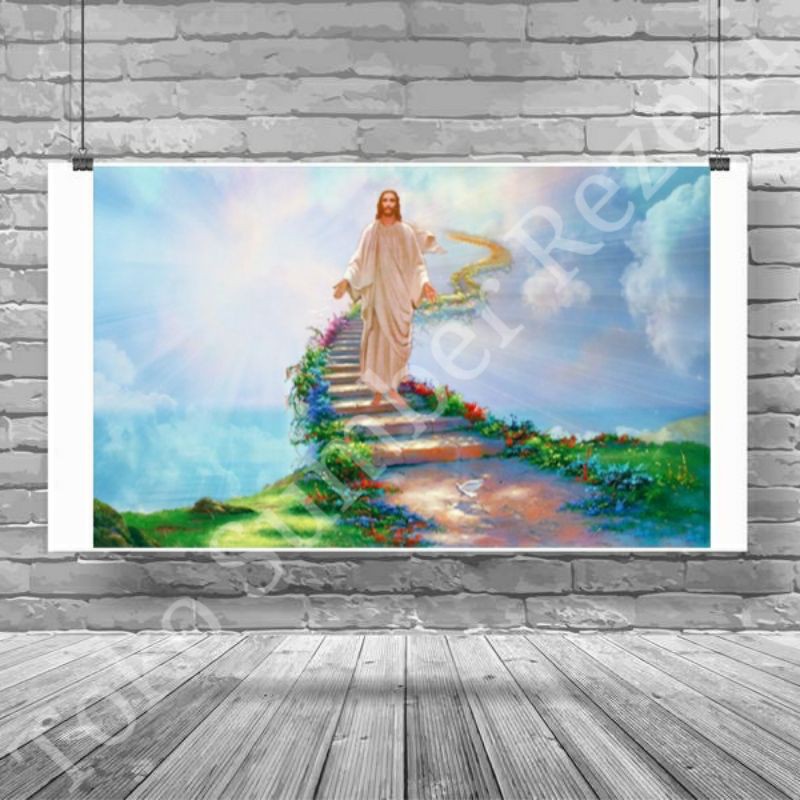 

Poster Yesus Landscape Merpati Surga Jesus Sorga Canvas Kanvas Paper Wallpaper Dinding