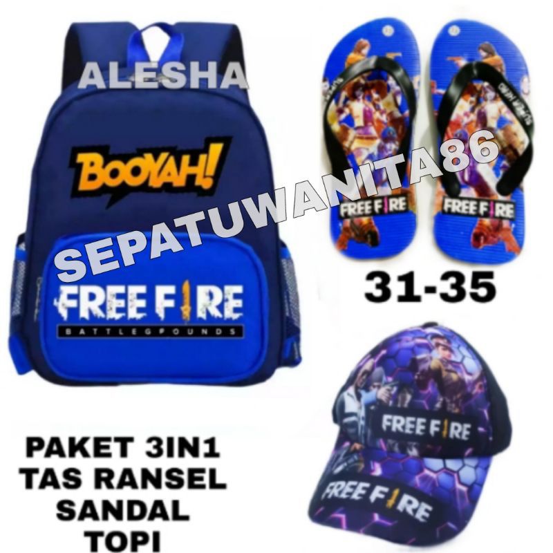 TAS RANSEL FREE FIRE / TAS SEKOLAH / TAS KARAKTER / TAS ANAK LAKI LAKI / TAS SEKOLAH