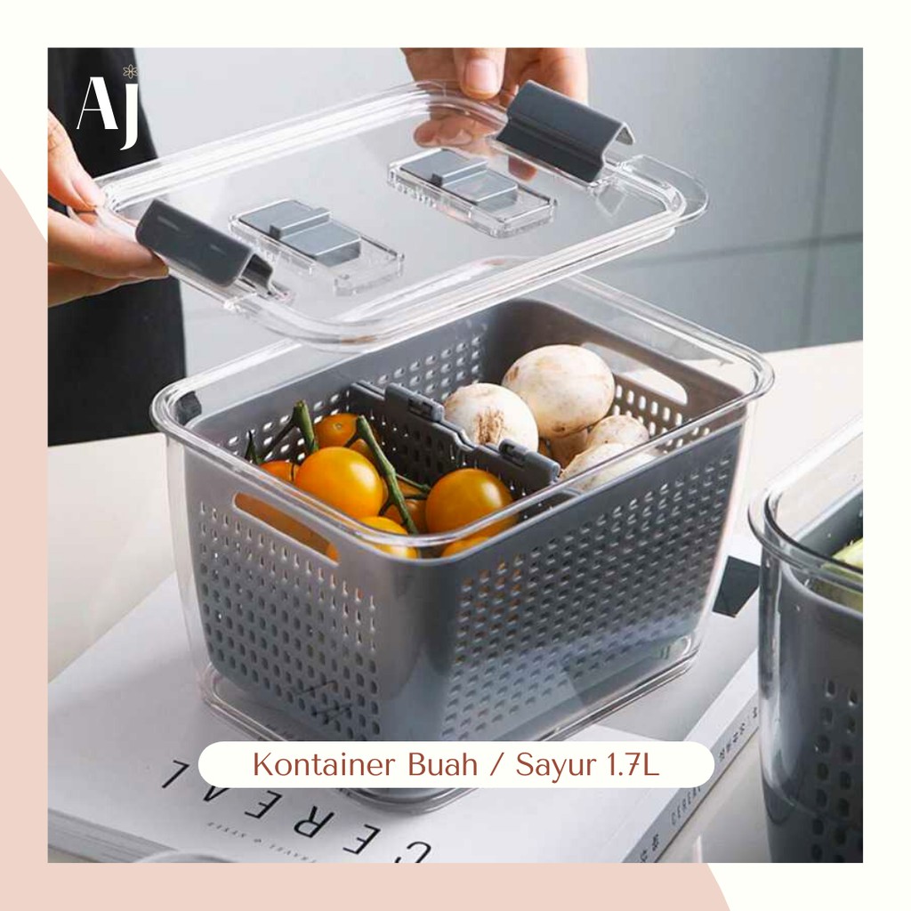 Jual KOTAK PENYIMPAN BUAH SAYUR MAKANAN DENGAN SARINGAN DAN PENUTUP ...