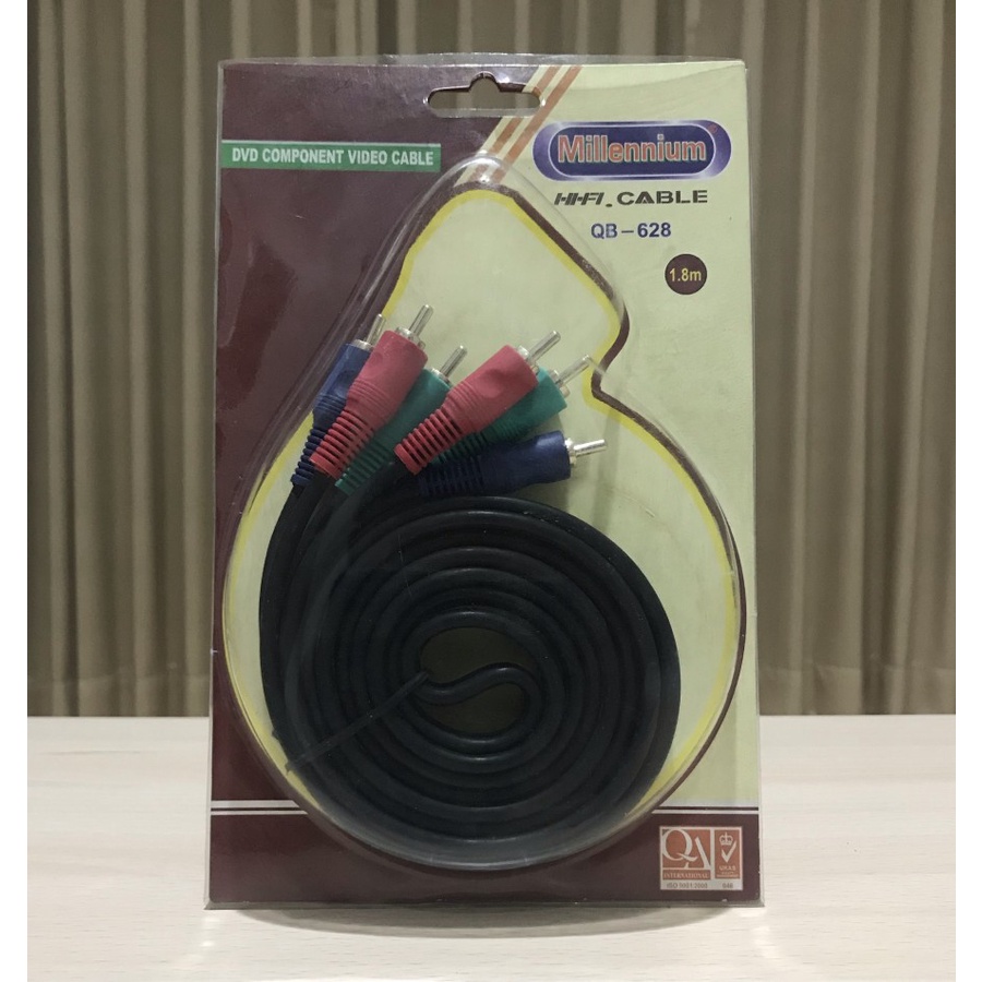 KABEL 3 JACK RCA TO 3 JACK RCA 1.8M 1.8 METER VCD DVD AUDIO VIDEO