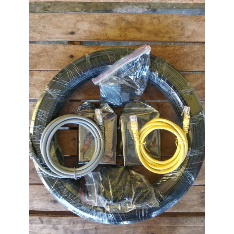 Paket Converter dengan Kabel Fiber Optik 150M