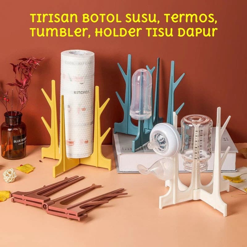 Tirisan Botol Susu Termos Tumbler Baby Bottle Drying Rack Holder Tisu