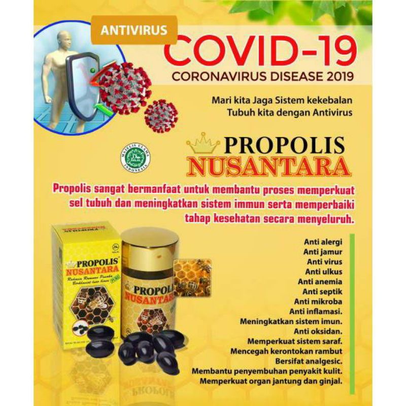 

Propolis Madu Nusantara ANTI VIRUS isi 60 softgel