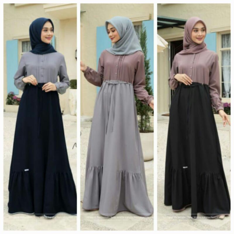 GAMIS TERBARU / SEPLY / MEYRA 90 BLACK / NAVY || BEST SELLER || SIAP KIRIM