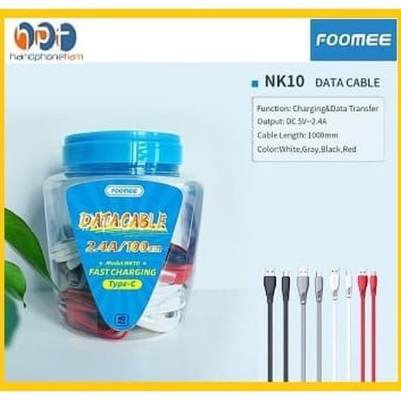 Baru Foomee NK10S Kabel Data Charger Type C 100cm Usb Kabel Data Color 2.4A - 1 TOPLES Baru
