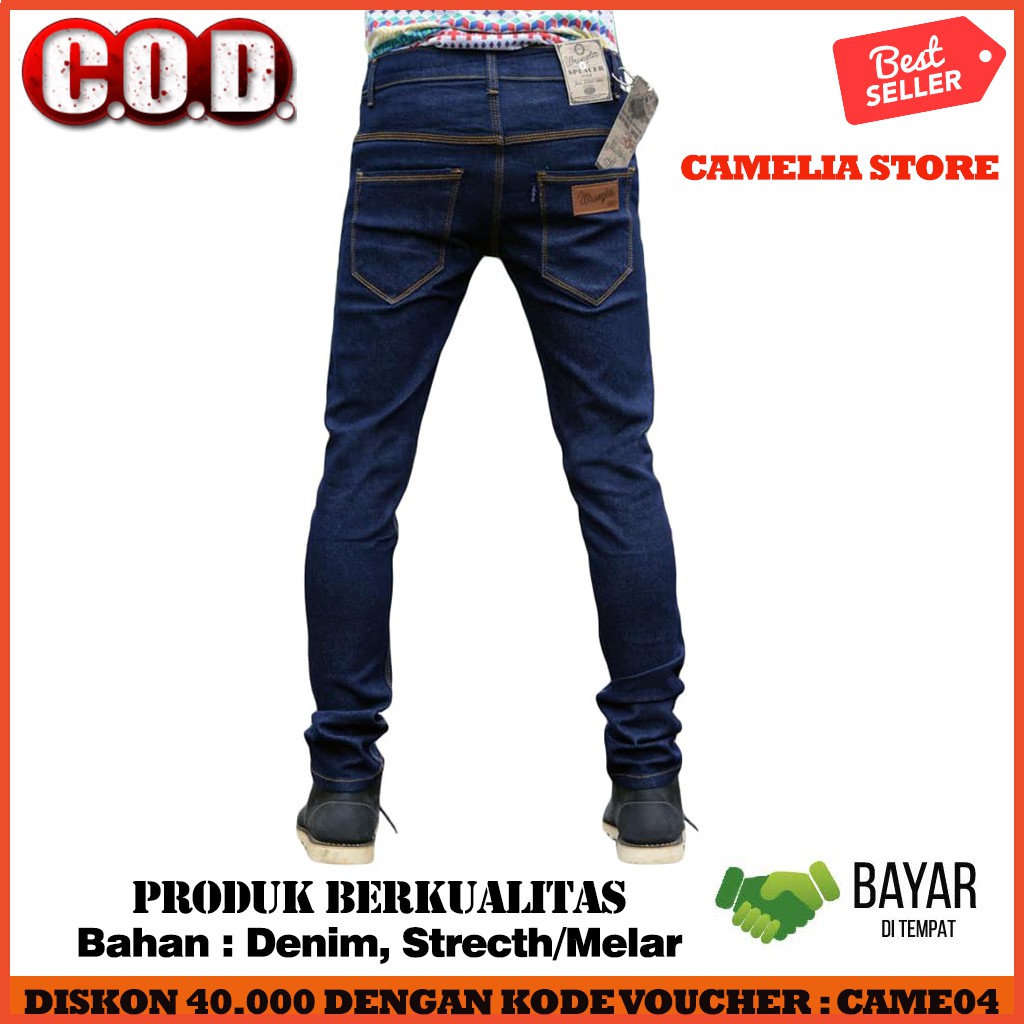 CELANA JEANS Pria Bagus Cowok Slimfit bisa COD V8X9 Celana Murah