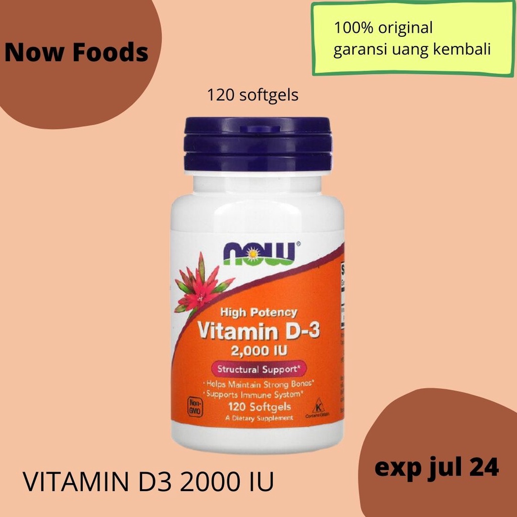 NOW FOODS  VITAMIN D3 2000 IU 120 SOFTGELS | NOW FOODS