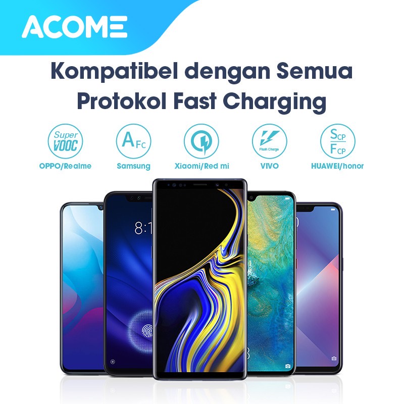 Kabel Data ACOME AIC100 Type-C Fast Charging 5A LED Display Garansi Resmi 1 Tahun