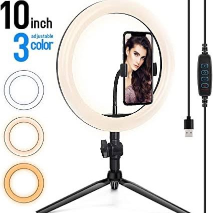 PAKET RING LIGHT 26cm - TRIPOD 2M - HOLDER HP VLOGGER TIKTOK