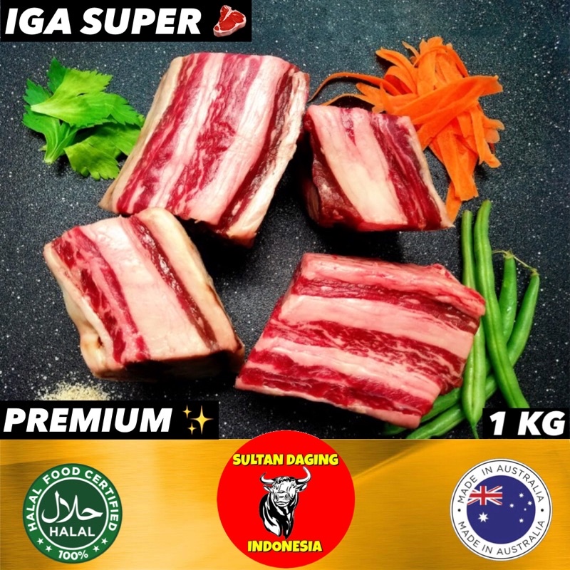 

IGA BAKAR SAPI SUPER (SHORTRIBS) 1 KG IMPORT DARI AUSTRALIA/ IGA SUPER/IGA SAPI/IGA BAKAR/DAGING IGA