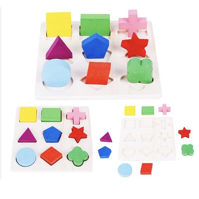 PUZZLE GEOMETRI 9PCS | puzzle shape bentuk edukasi anak montessori