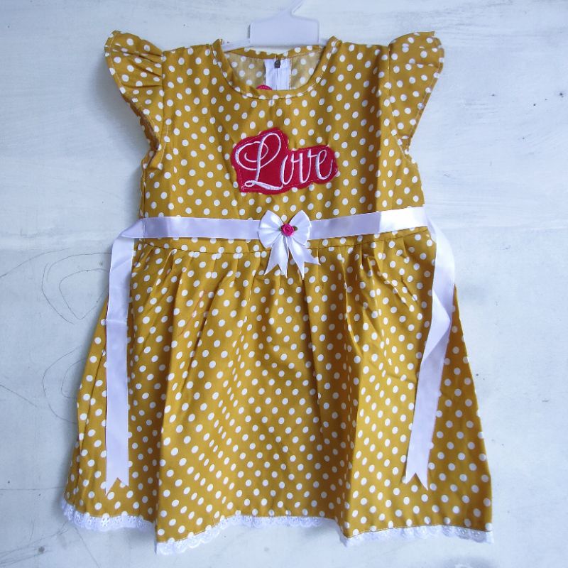 Dress Anak 1 2 tahun baju anak cewek perempuan motif polka Fatonah Shop Godong grobogan purwodadi lovapolka love polka lova polka