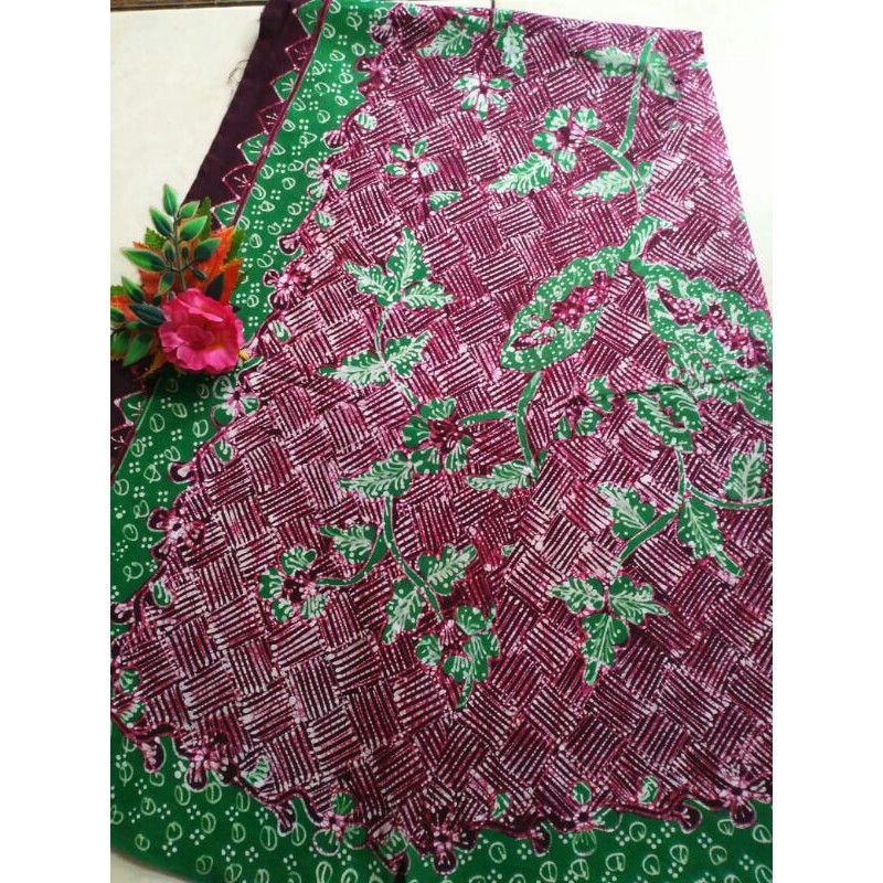 Batik Tulis Lasem 2 Warna Motif Anyaman Bambu Shopee Indonesia