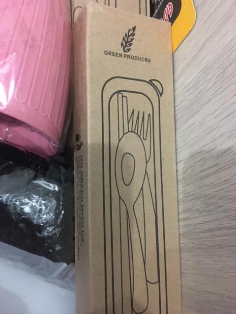 Straw Wheat Tableware Set Travel | Sendok Garpu Sumpit Makan