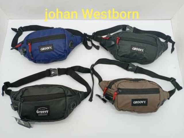 Tas Waist Bag Groovy External USB cable dan port ear phone