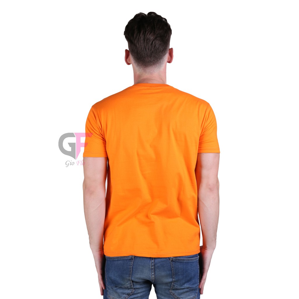 GIOFLO Pakaian Pria Kaos Distro Keren Lengan Pendek Orange / PLS 24