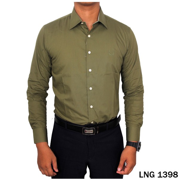 Kemeja Pria Lengan Panjang / Slim Fit Polos | Atasan Kantor Kerja Dewasa (COMB)