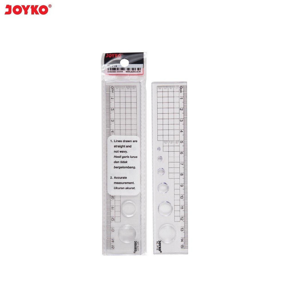 Penggaris Panjang Plastik Joyko Stainless Steel Ruler 15 cm RL-P15