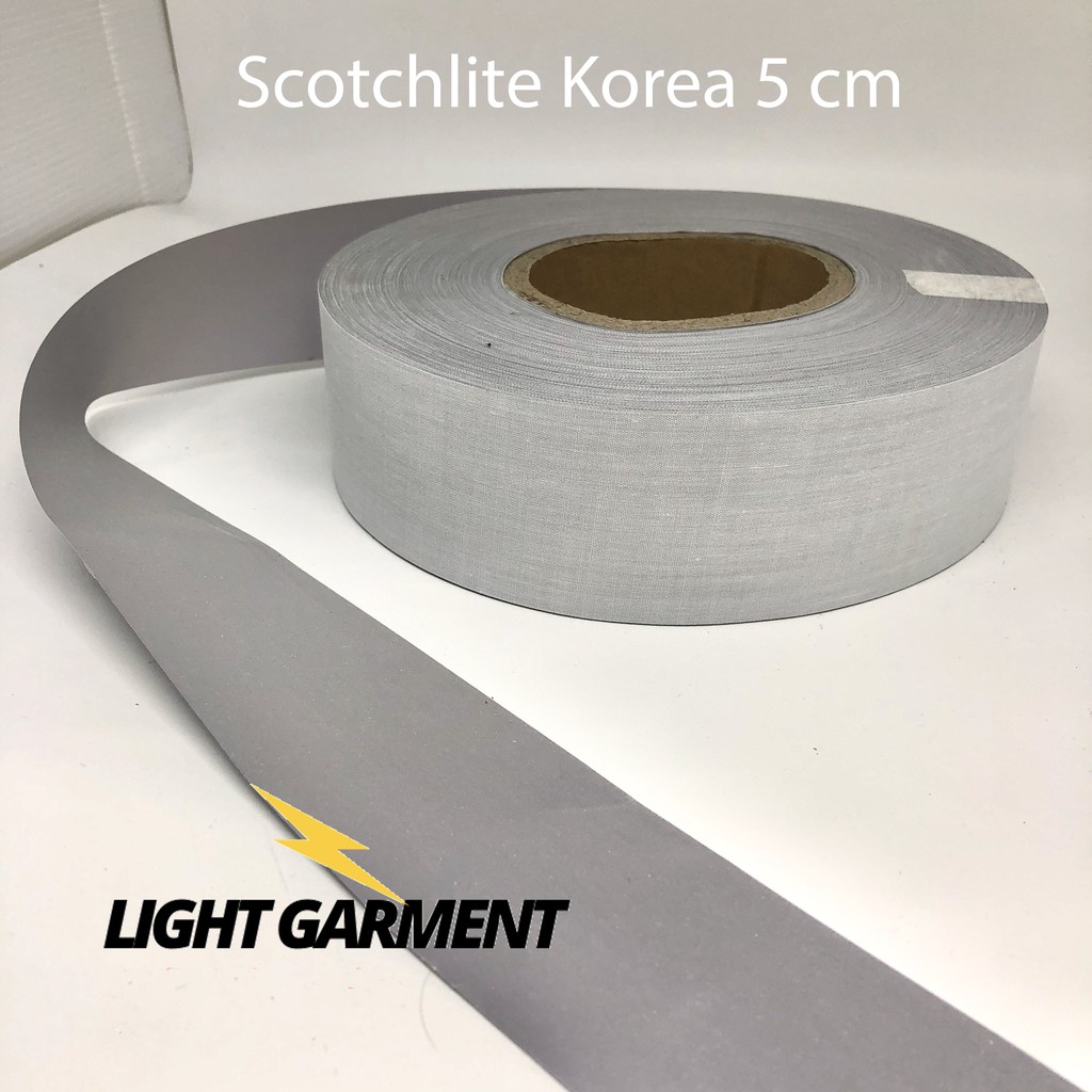 Pita Scotlight Kain Korea 5 CM isi 1 meter / Kain Scotchlite Reflektor Reflektif Skotlet Scotlite TEBAL baju safety wearpack