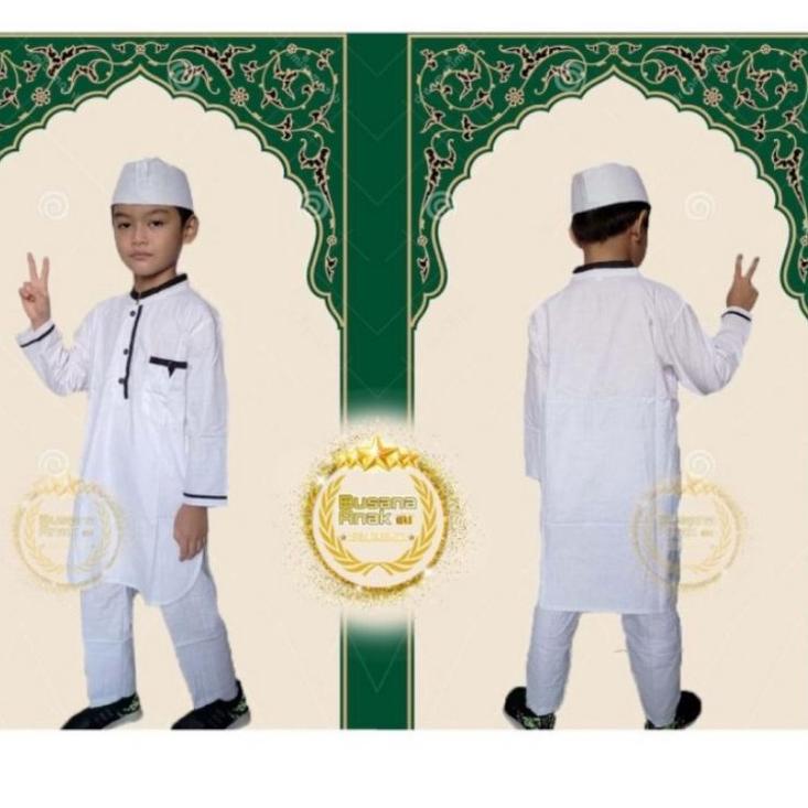 Discount--Baju Koko anak | Koko anak model HADROH | Koko putih