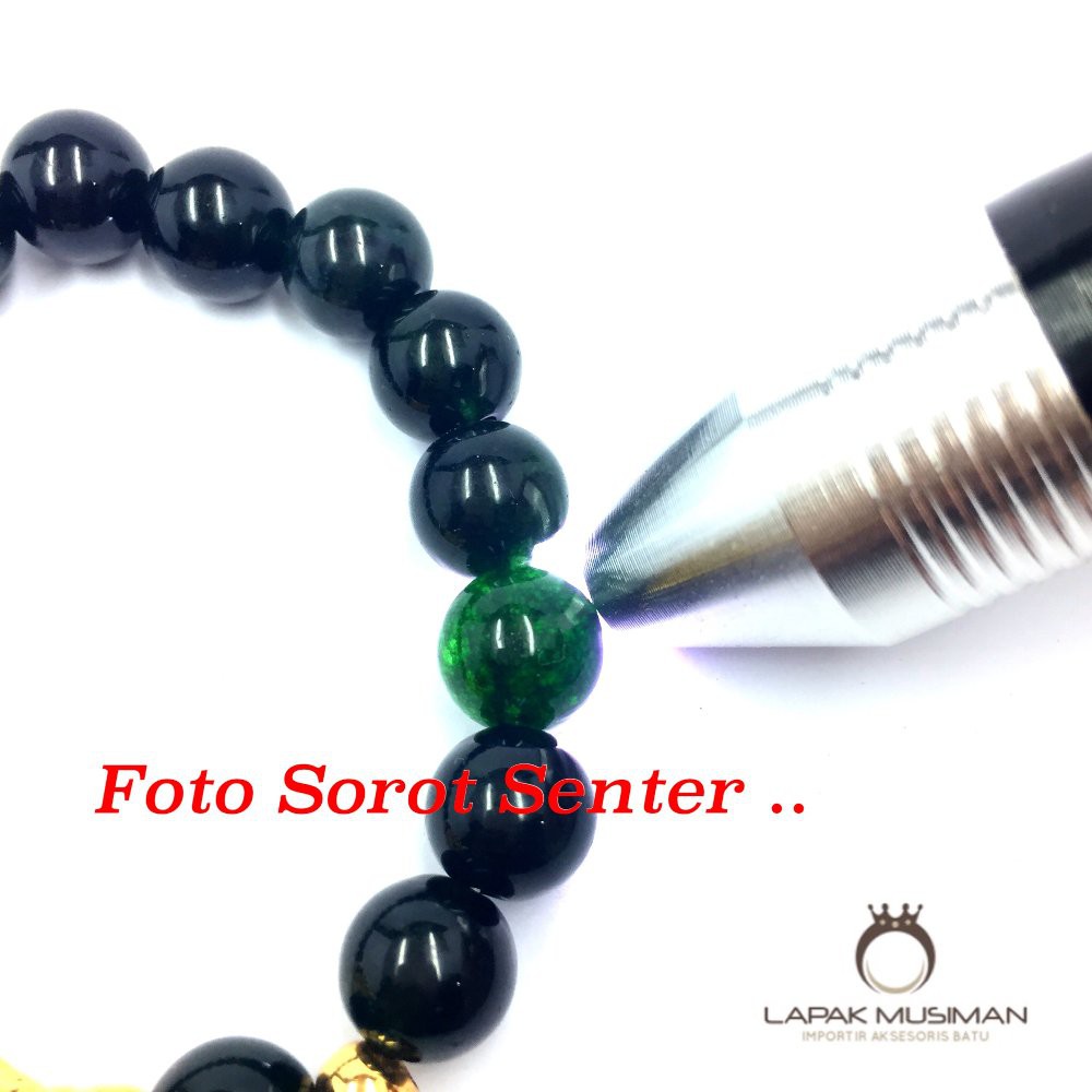 [Bayar di Tempat] GELANG BATU GIOK HITAM BLACKJADE NAGA EMAS ASLI NATURAL