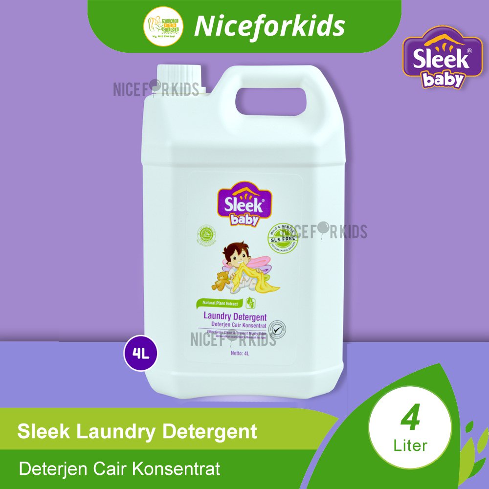 Sleek Baby Laundry Detergent 4 Liter / Detergen Pakaian Bayi