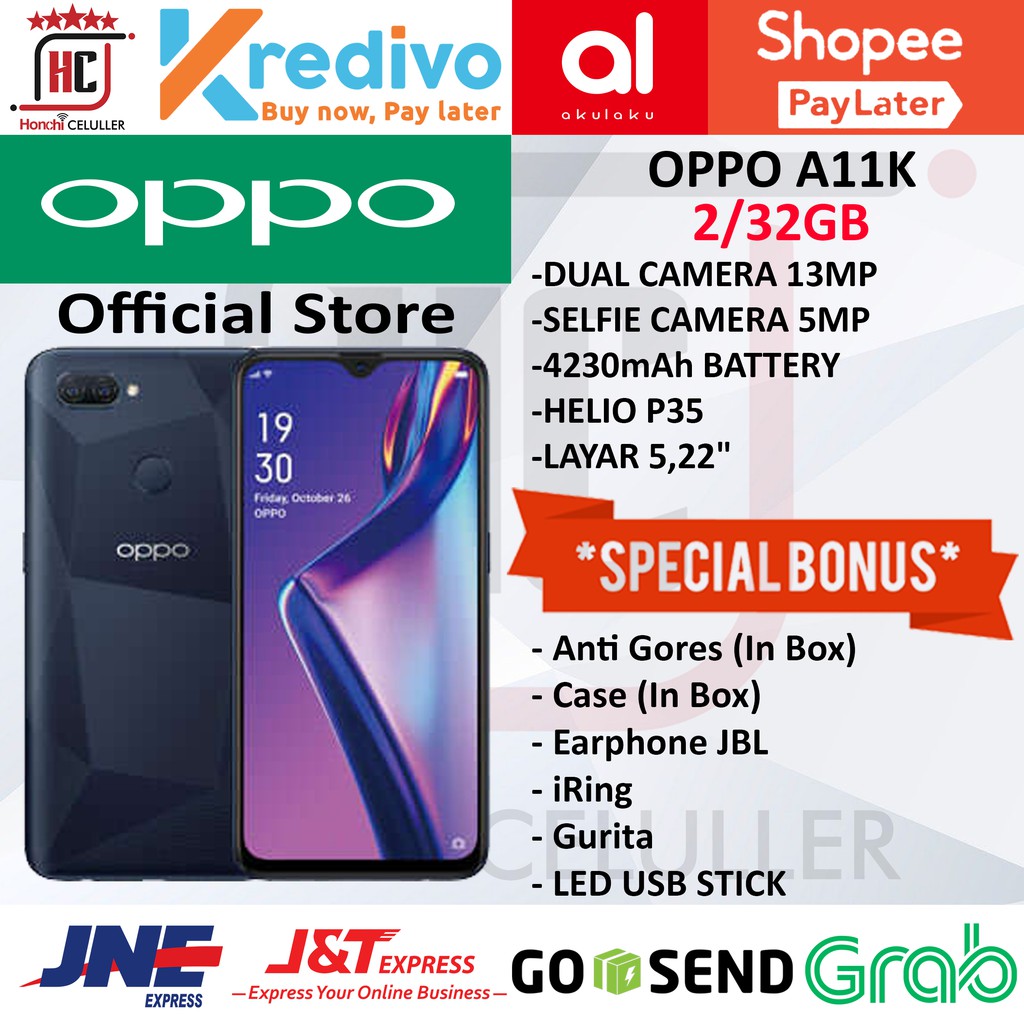 OPPO A11K RAM 2GB ROM 3GB 2/32GB GARANSI RESMI OPPO INDONESIA