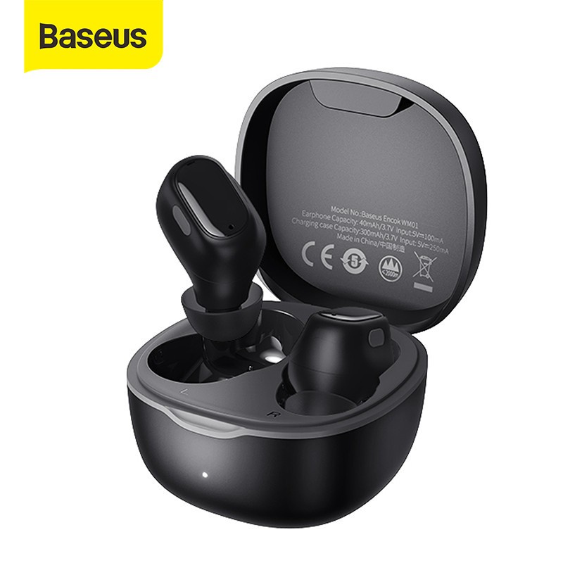 BASEUS Encok WM01 TWS Earphone Wireless Bluetooth V5.0 Original Earbuds Headset Handsfree Stereo True Wireless Sound