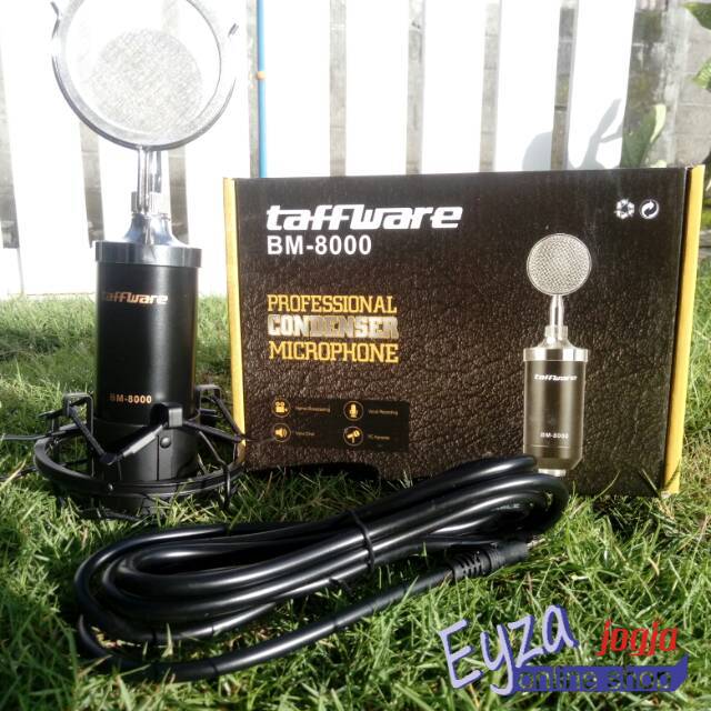 Original mikrofon Taffware Old Version BM8000 BM 8000 Metal ShockProof + Pop SHIELD atau Aksesorinya